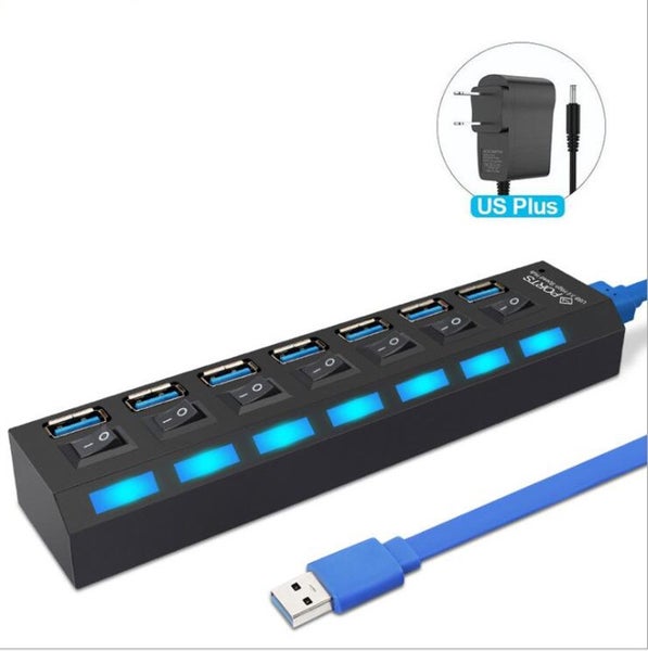 USB 3.0 2.0 HUB USB Multiport Hab PC with Power Adapter for Computer - 5 Carousel 1