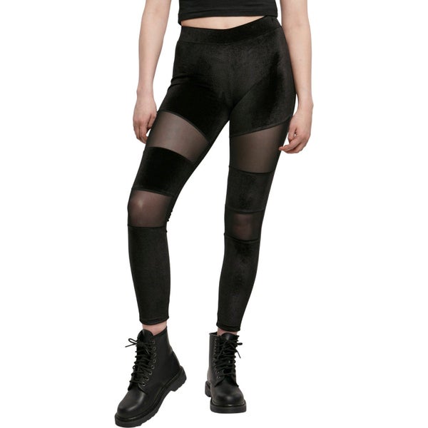 Urban Classics Ladies - Velvet TECH MESH Leggings Carousel 1