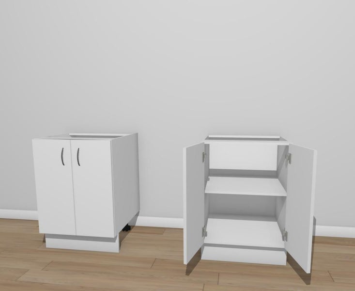 Double Door Base Cabinet 600mm Wide Carousel 1
