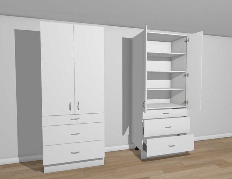 Pantry Unit with 3 Drawer 900mm Wide Carousel 2