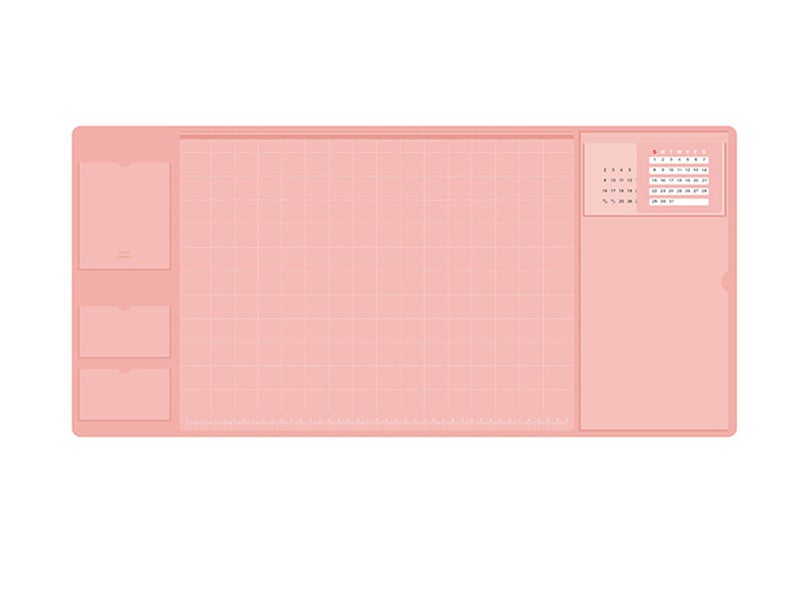2X Black Pink Office Mouse Mat with Waterproof PVC Cover Visible Pocket for Card Carousel 6