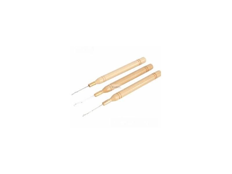5pcs Hair Wood Crochet Keration Loop Extension Needles Styling Tools Carousel 1