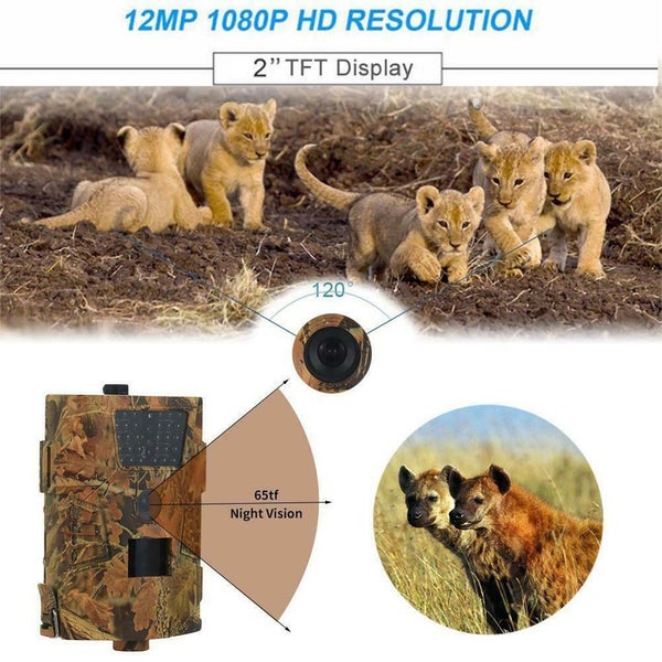 12MP Wildlife Trail Camera Outdoor Waterproof Night View Hunting Camera with IR Carousel 7