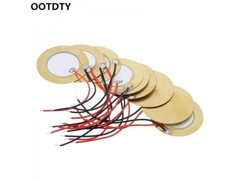 10pcs 35mm Piezo Elements Buzzer Sounder Sensor Trigger Drum Disc Wire Copper Carousel 2