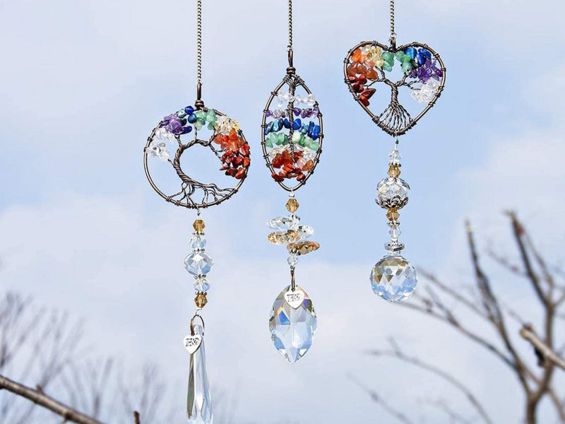 3Pcs Hanging Rhinestone Pendant Car Window Hanging Ornament Home Decoration Carousel 2
