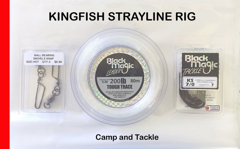 KINGFISH STRAYLINE RIG BLACK MAGIC 200lb, 7/0 : BidBud