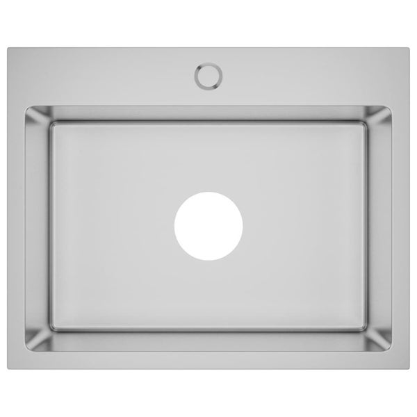 vidaXL Handmade Kitchen Sink with Faucet Hole Stainless Steel Carousel 2