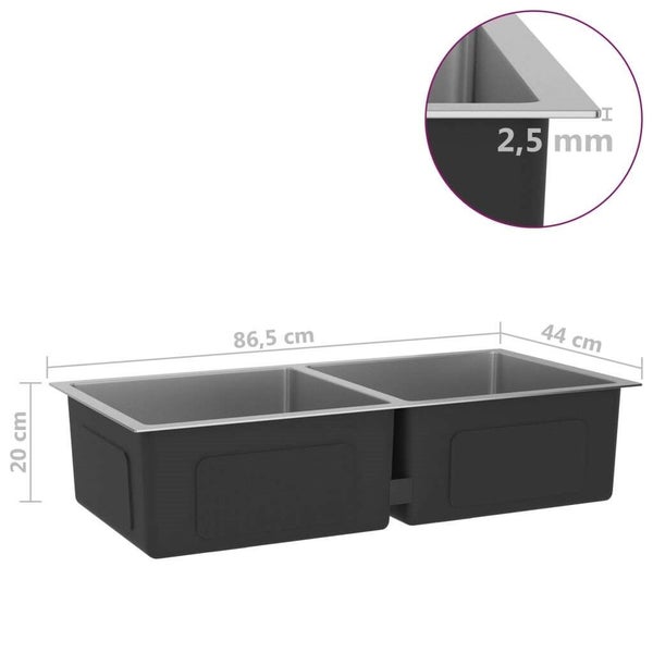 vidaXL Handmade Kitchen Sink Stainless Steel Carousel 7