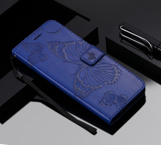 Xiaomi Mi 8 Pro embossed PU leather wallet case butterfly blue Carousel 2