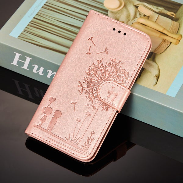 Galaxy J2 Core embossed PU leather wallet case dandelion rose gold Carousel 2