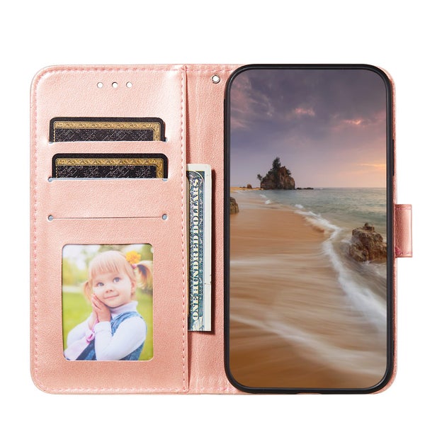 Galaxy J2 Core embossed PU leather wallet case dandelion rose gold Carousel 6