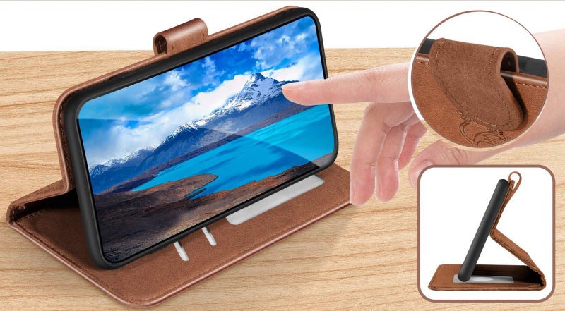 Iphone 14 plus embossed PU leather wallet case deer brown Carousel 7