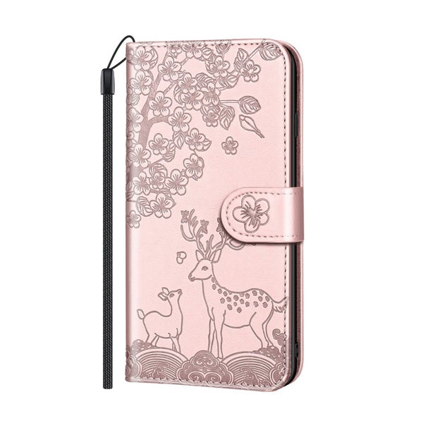 Iphone 13 mini 5.4" embossed PU leather wallet case deer rose gold Carousel 2