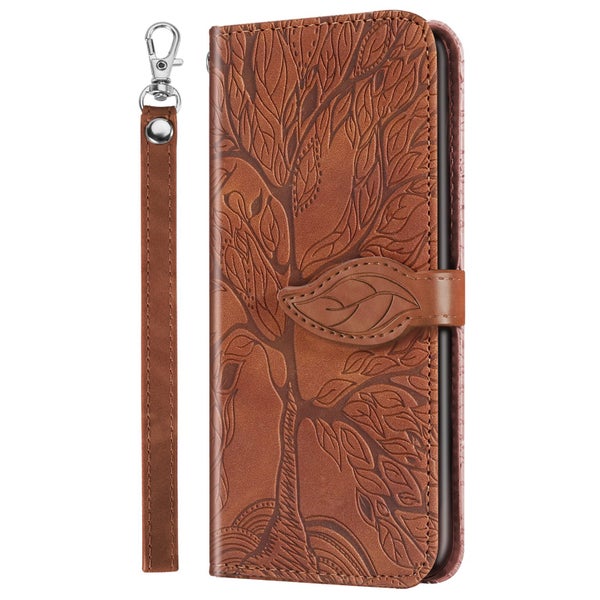 Vivo Y01 embossed PU leather wallet case tree brown Carousel 2