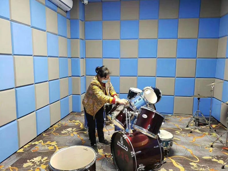 4 Pack Blue Acoustic Studio Foam Tiles 50cm x 50cm x 5cm Carousel 4