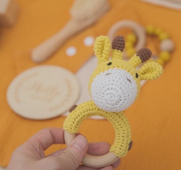 Hello World 5 Piece Baby Gift Set with Cute Giraffe Rattle Carousel 3