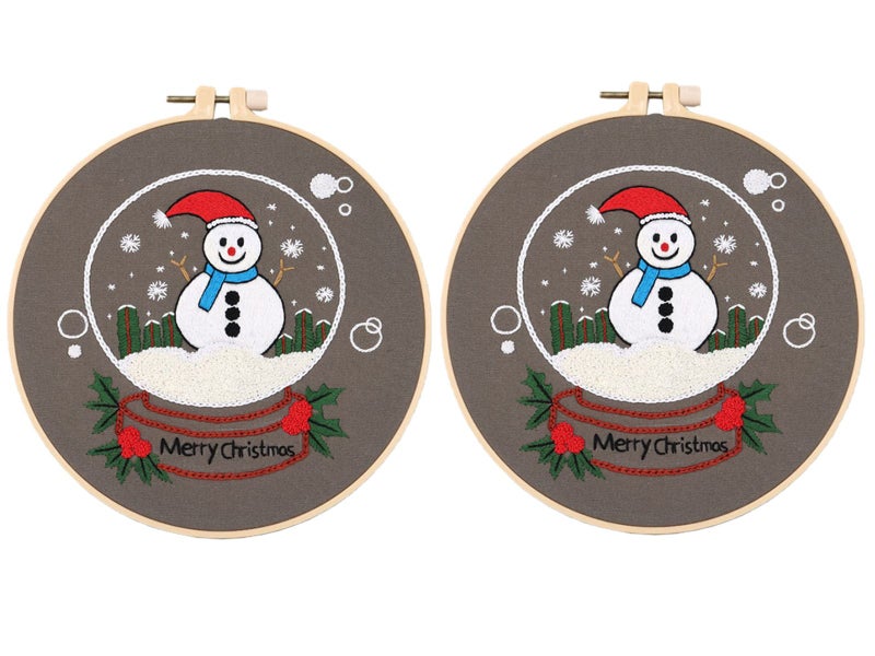 2 X Style 5 DIY Christmas Embroidery Kit for Beginners Xmas Home Decor Gift Idea Carousel 1