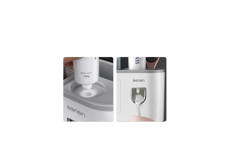 PTN 3 Cups & 2 Automatic Toothpaste Dispenser Toothbrush Holder Organizer Carousel 8