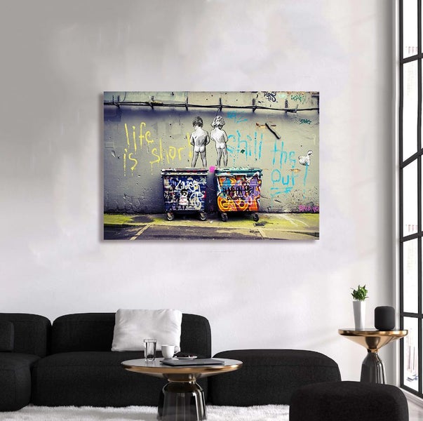 ON SALE FREE SHIPPING - Banksy Print: Life Is Short, Chill The Duck Out62934723188098114