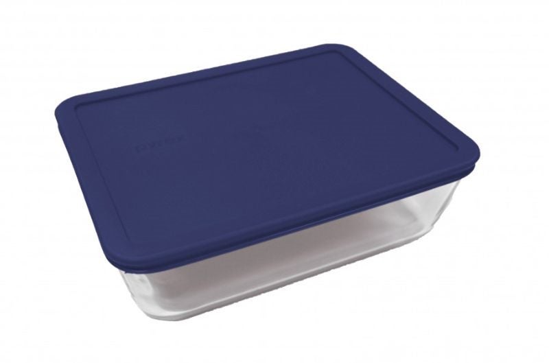 Pyrex - Simply Store™ 11 Cup Rectangle Container with Blue Lid Carousel 1