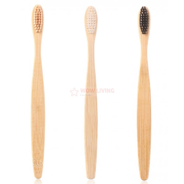 4 x Bamboo Toothbrushes - Eco friendly, compostable, mixed black, white bristles Carousel 2