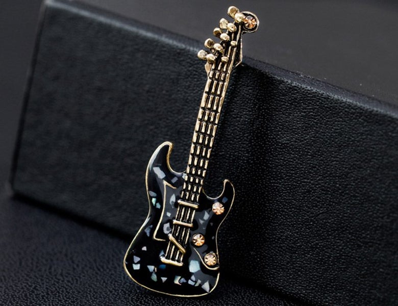 Black Guitar Brooch Carousel 4