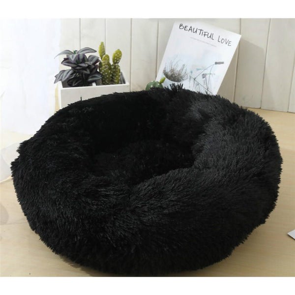 70 X 70Cm Soft Fluffy Pet Dog Cat Round Bed Black Pet Beds HOD Health & Home Carousel 2