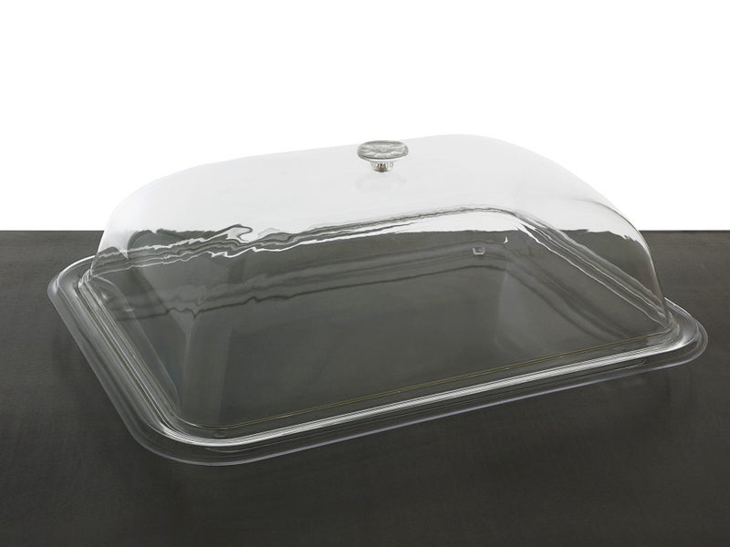 Large Serving Tray with Domed Food Cover Lid - Polycarbonate 56x41cm Carousel 1