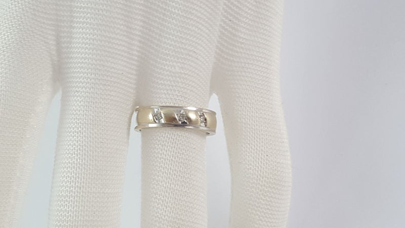 Lovely 9ct White Gold Heavy Unisex Floating/Tension Set Diamond Band Ring Carousel 5