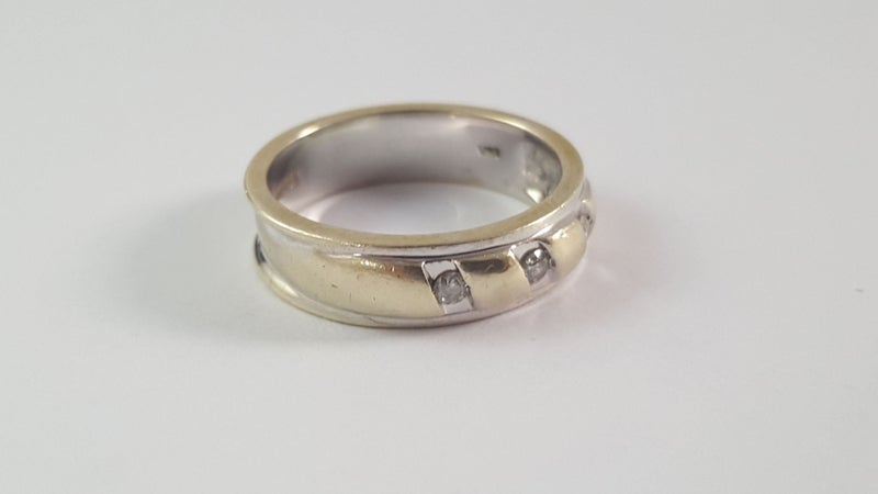 Lovely 9ct White Gold Heavy Unisex Floating/Tension Set Diamond Band Ring Carousel 2