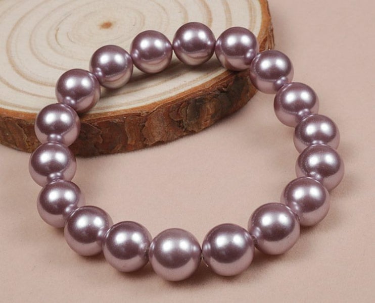 Awesome Shell Pearl Bracelet - Purple Round Shell Pearl Bracelet Carousel 1