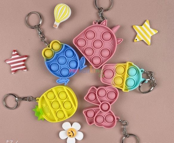 Mini Push Bubble Sensory Fidget Toys Keychain Carousel 5