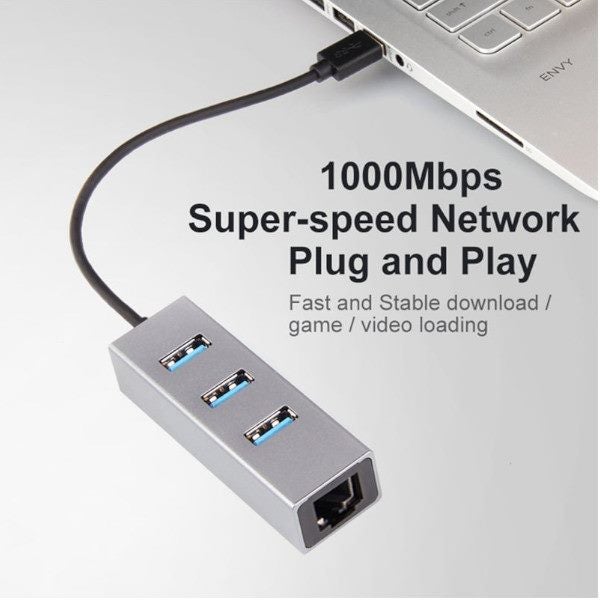Usb 3.0 Hub Ethernet Network Adapter Ports To Rj45 Lan 101001000M Card For Macb Carousel 2