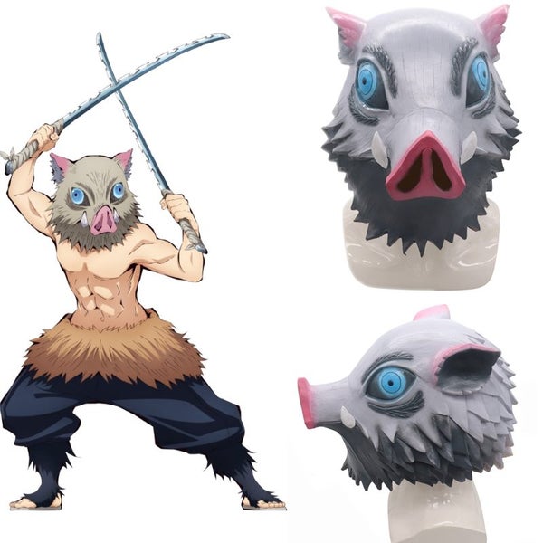 Demon Slayer - hashibira inosuke Full costumes Latex Mask Carousel 1