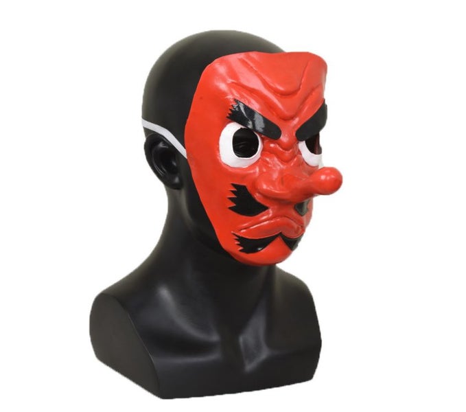 Demon Slayer Urokodaki Sakonji Mask Kimetsu No Yaiba Cosplay Red Latex Mask Carousel 1