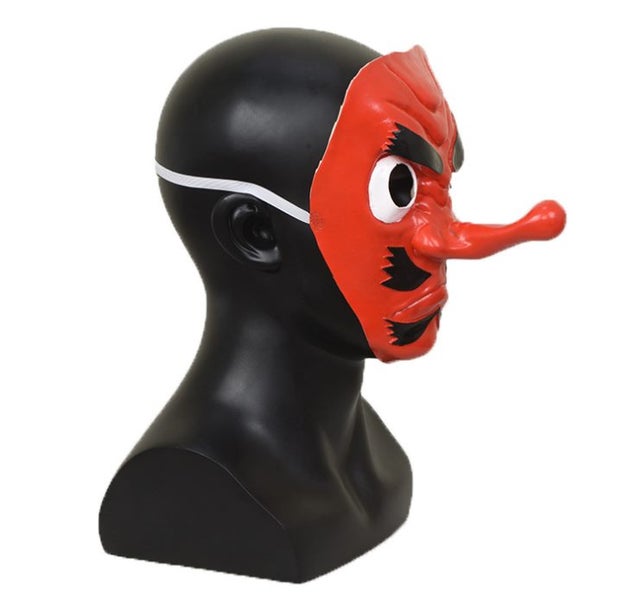 Demon Slayer Urokodaki Sakonji Mask Kimetsu No Yaiba Cosplay Red Latex Mask Carousel 2