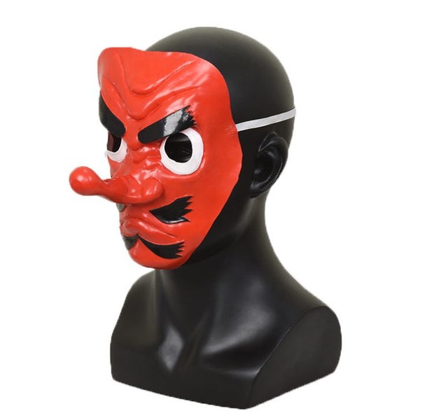 Demon Slayer Urokodaki Sakonji Mask Kimetsu No Yaiba Cosplay Red Latex Mask Carousel 3