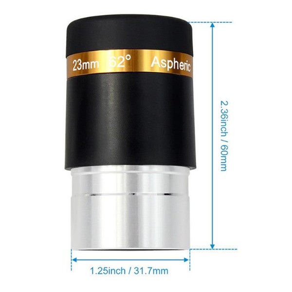 1.25 Eyepiece Telescope Hd Wide Angle 62 Degree Lens 23Mm Fully Coated For Inch Carousel 5