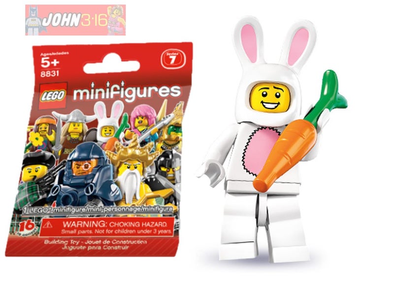 AWESOME LEGO MINIFIGURE SERIES 7 BUNNY SUIT GUY * BRAND NEW - SEALED PACKET * Carousel 1