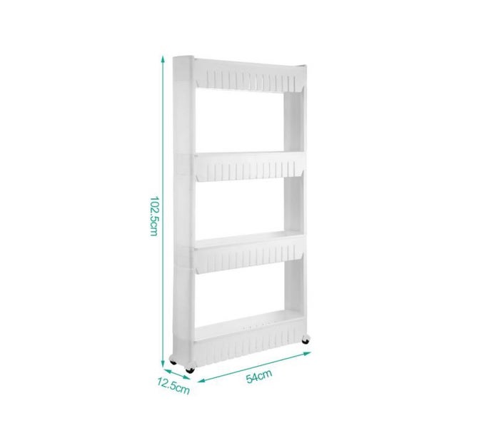 PTN Slim 4 Tier Kitchen Trolley Cart Mobile Utility Storage Organizer Caster Carousel 2