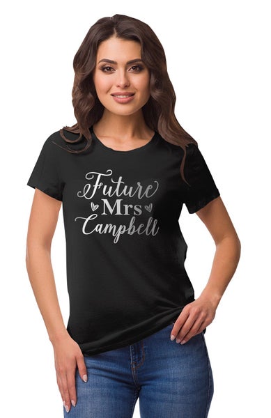 Inkdotpot Personalized Womens Tshirt Top Future Mrs Wedding Announcement Carousel 2