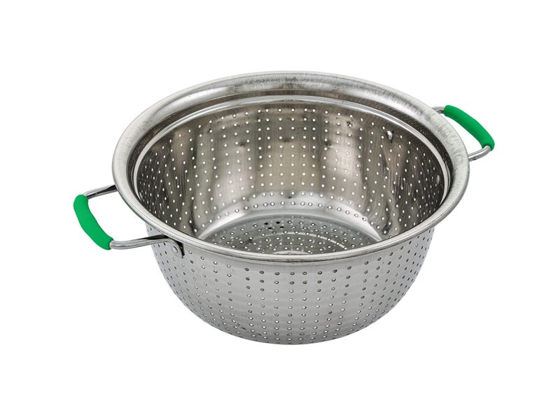 Stainless Steel Colander Strainer Sieve 30cm Green Carousel 1
