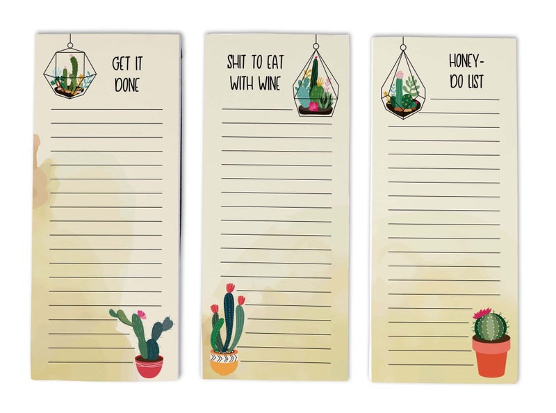 Inkdotpot Pack of 3 Magnetic Fridge To-Do List Notepads- Magnetic Memo Pads For Carousel 1