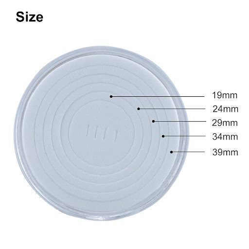 10pcs/set 46mm Plastic Coin Holder Capsule Case Box With 5 Sizes Pad Rings New Carousel 2