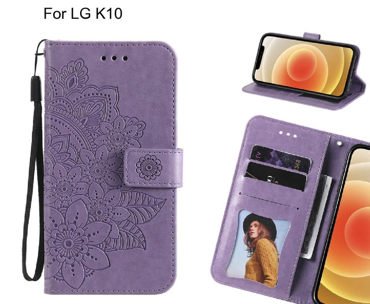 LG K10 Case Embossed Floral Leather Wallet case Carousel 1