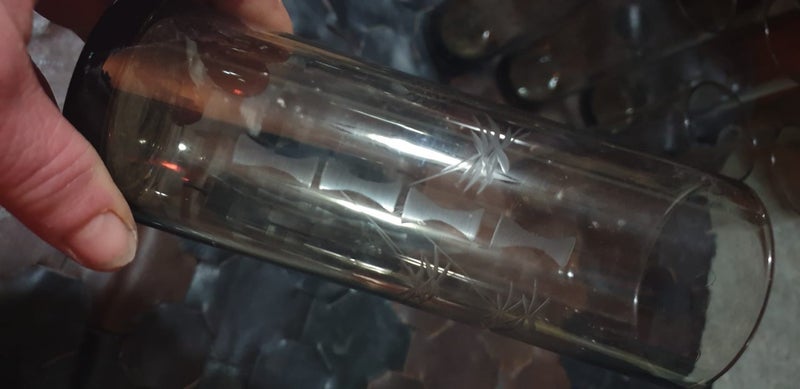 Lovely Vintage Handblown Etched Glass Lemonade Set Carousel 6