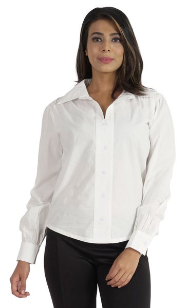 Phagun Long Sleeve Formal Shirts For Women’s Solid Button Down Collar Neck Carousel 1