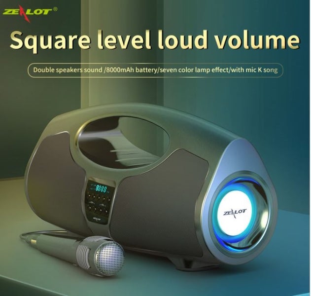 Bluetooth speaker, Zealot P1, 40W Loud Speaker,8000mAh, With Wire Microphone, Carousel 2