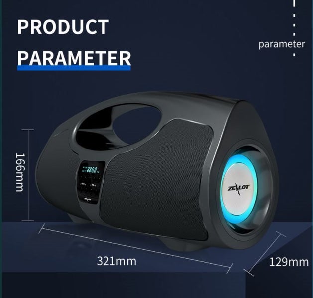 Bluetooth speaker, Zealot P1, 40W Loud Speaker,8000mAh, With Wire Microphone, Carousel 20