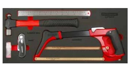 Powerbuilt 13Pc Hacksaw, Hammer, Ruler And Knife Tray Carousel 1
